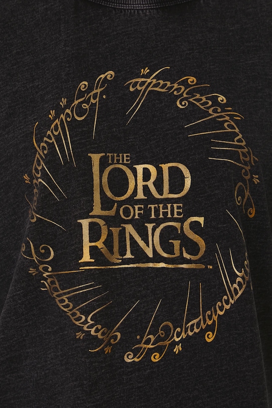 T-shirt bawełniany damski z kolekcji The Lord of the Rings kolor szary RW24.TSDA83