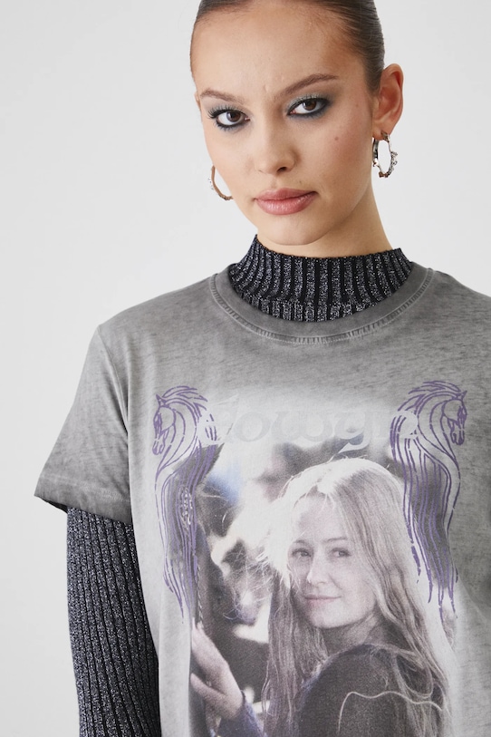 Хлопковая футболка Medicine RW24.TSDA86 серый