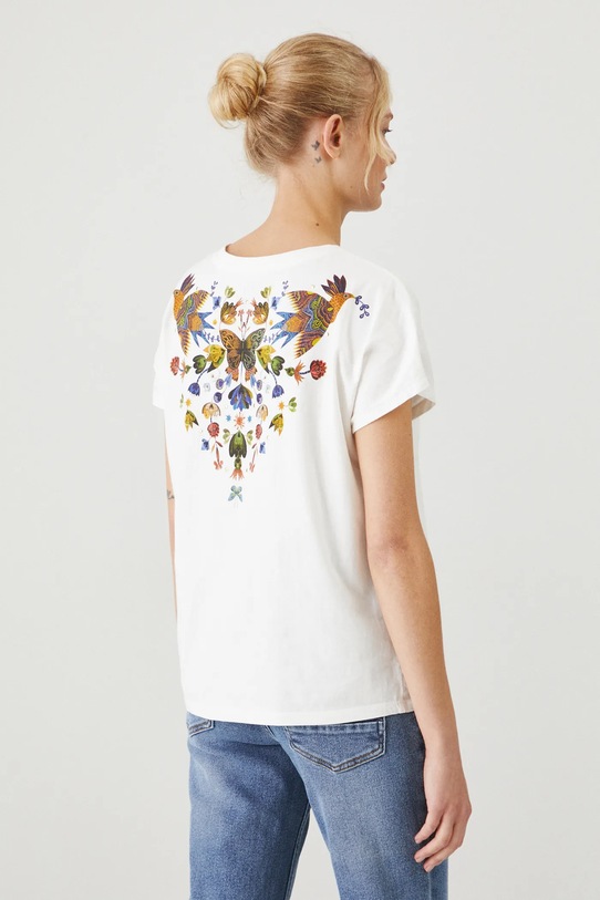T-shirt bawełniany damski z kolekcji Karolina Matyjaszkowicz x Medicine kolor beżowy RW24.TSDB60 beżowy RW24