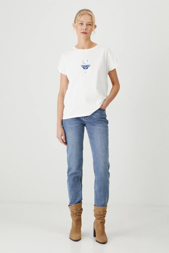 Дрехи Памучна тениска Medicine RW24.TSDB60 бежов