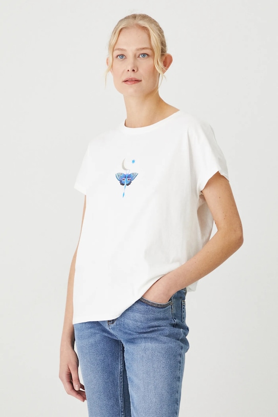 Памучна тениска Medicine бежов RW24.TSDB60