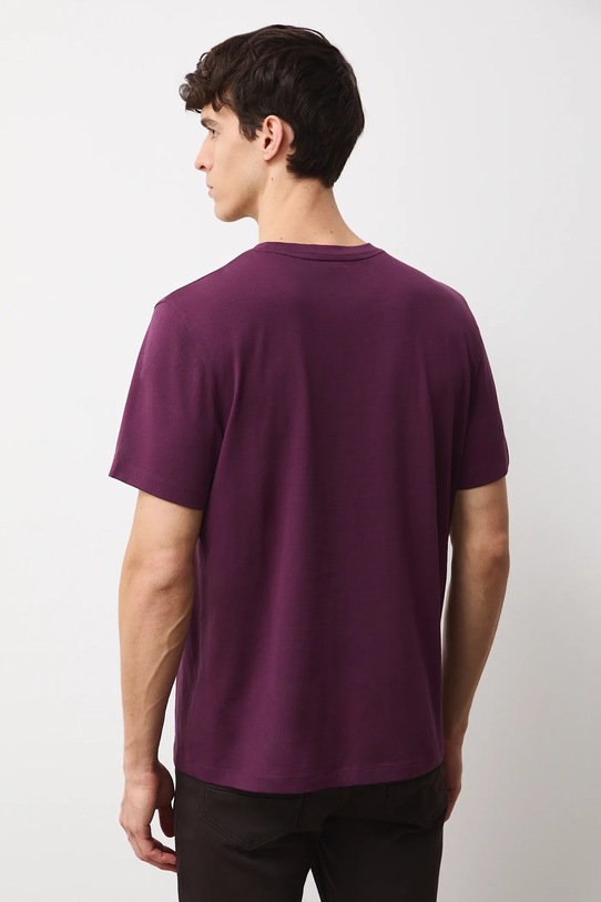 Odzież T-shirt bawełniany męski z domieszką elastanu gładki RW24.TSM020 fioletowy