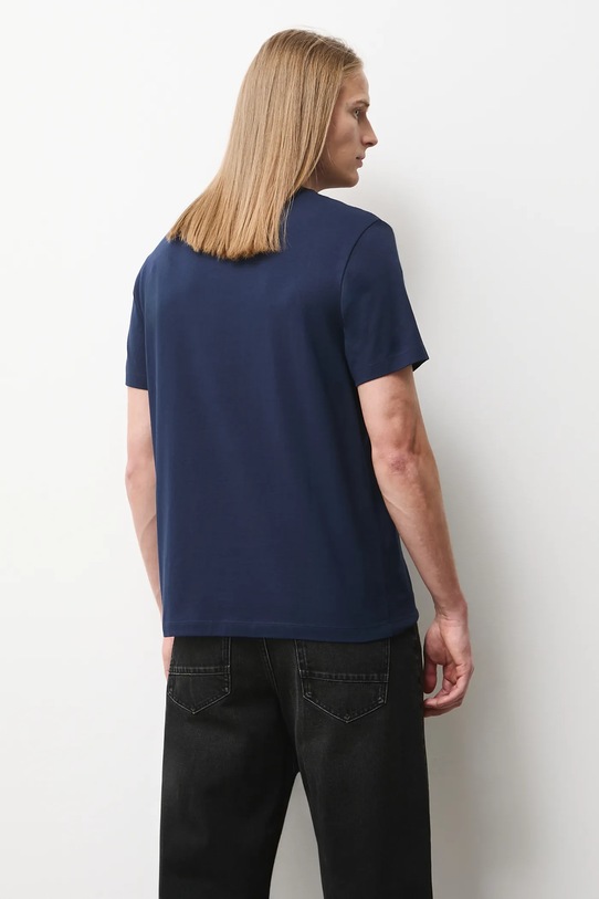 Odzież T-shirt bawełniany męski z domieszką elastanu gładki kolor granatowy RW24.TSM020 granatowy