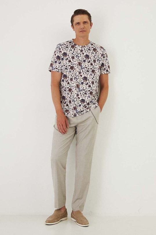 Bavlnené tričko pánske béžová farba RW24.TSM025 béžová RW24