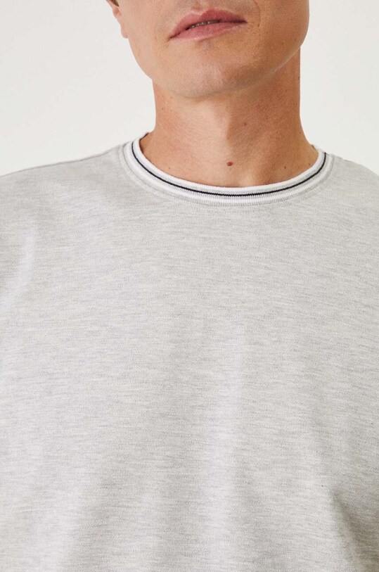 T-shirt bawełniany męski z domieszką elastanu z dzianiny strukturalnej kolor szary RW24.TSM033 szary