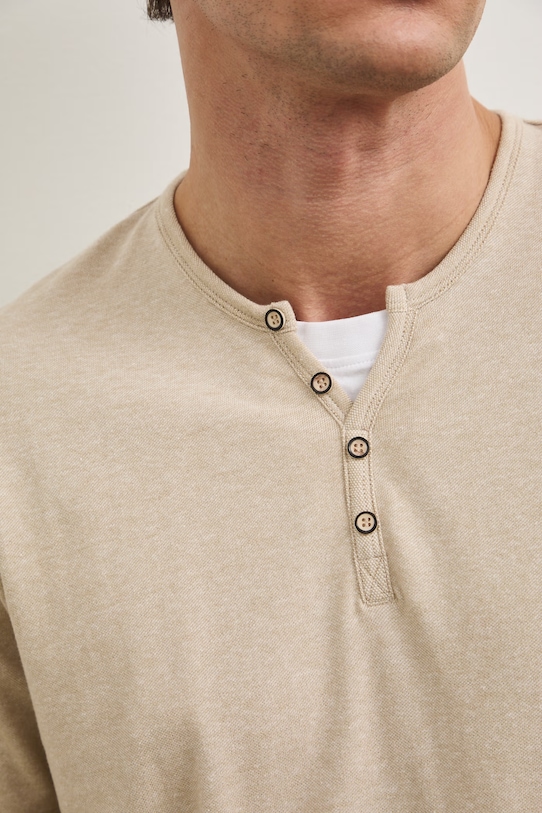 Basic tričko pánske bavlnené s elastanom RW24.TSM040 béžová