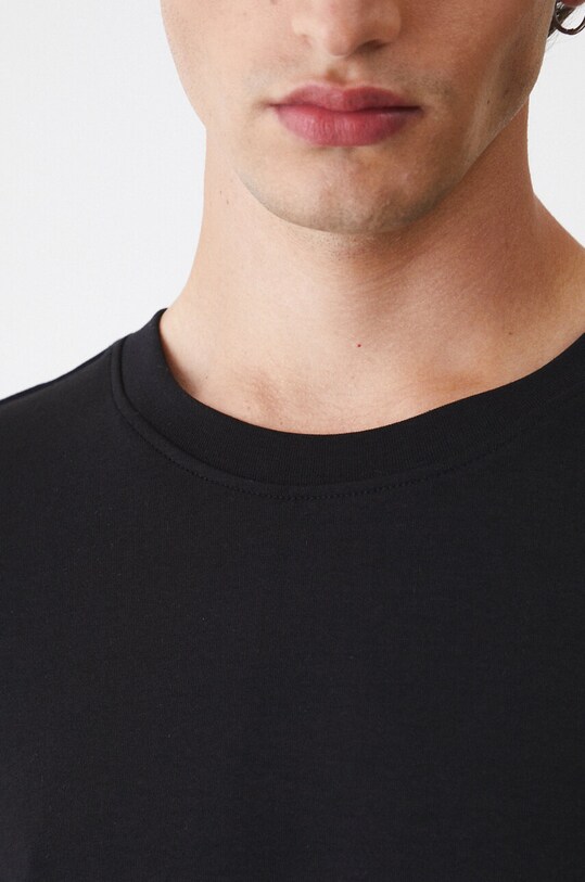 T-shirt męski z modalem kolor czarny RW24.TSM055 czarny