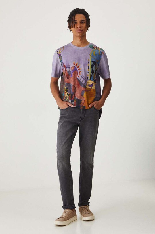 T-shirt bawełniany męski wzorzysty kolor multicolor RW24.TSM100 multicolor RW24
