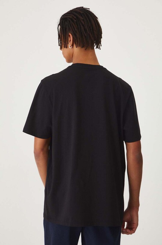 Oblečenie Bavlnené tričko pánske s prímesou elastanu s potlačou čierna farba RW24.TSM104 čierna