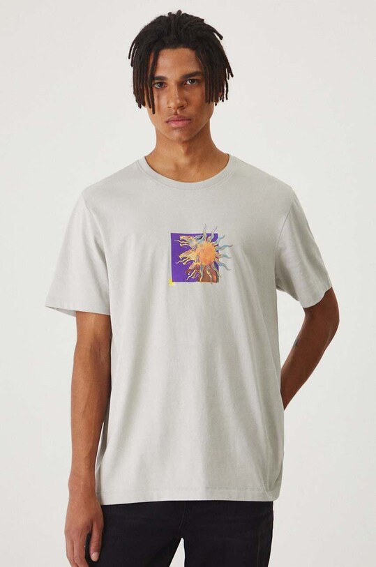 Medicine tricou din bumbac print gri RW24.TSM109