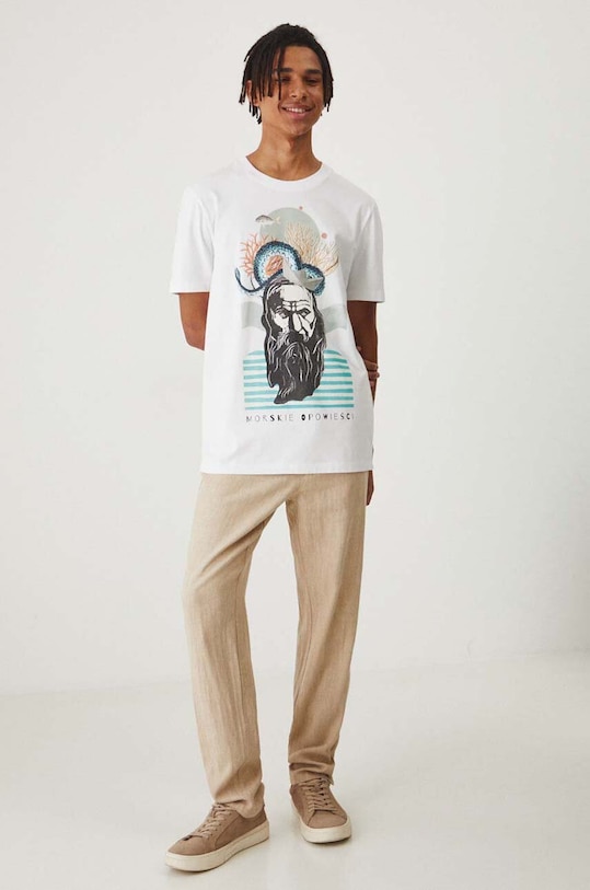 Odzież T-shirt bawełniany męski z kolekcji Magia Miejsc kolor biały RW24.TSM151 biały