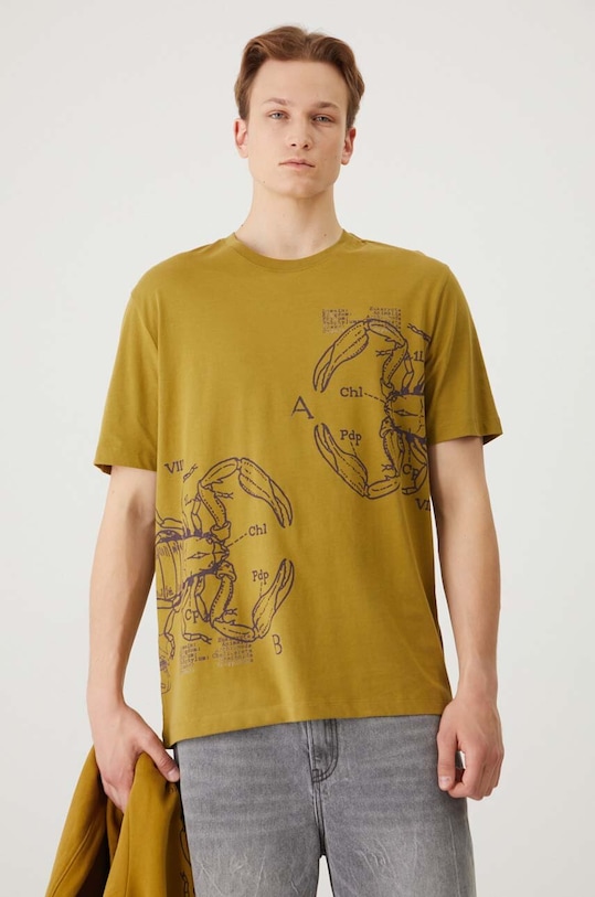 Medicine tricou din bumbac print verde RW24.TSM204