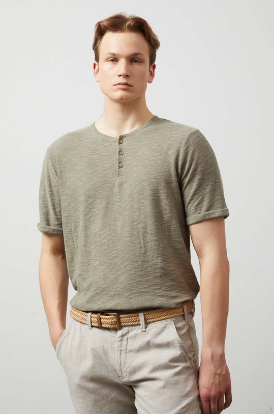 Футболка з домішкою льону Medicine RW24.TSM210 зелений RW24