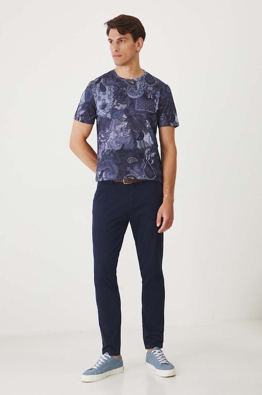 Bavlněné tričko pánské se vzorem tmavomodrá barva RW24.TSM324 námořnická modř RW24