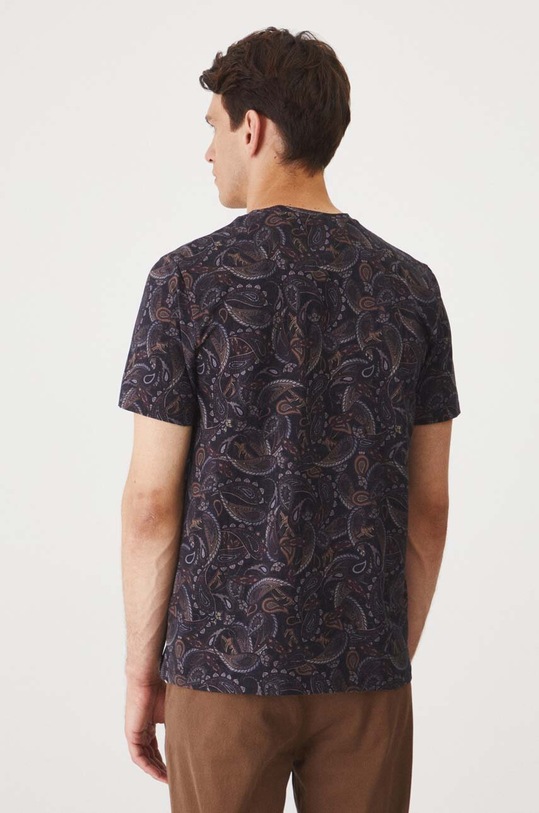 Oblečení Bavlněné tričko pánské s příměsí elastanu, se vzorem černá barva RW24.TSM328 černá