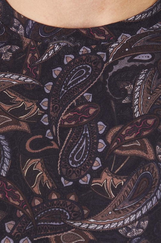 Bavlněné tričko pánské s příměsí elastanu, se vzorem černá barva RW24.TSM328 černá