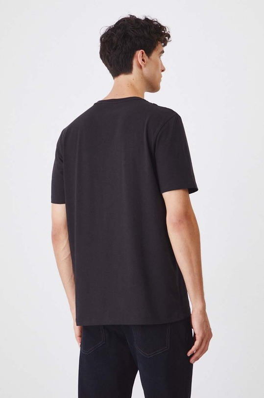 Odzież T-shirt bawełniany męski z domieszką elastanu z nadrukiem kolor czarny RW24.TSM400 czarny