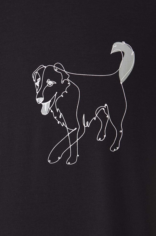 T-shirt bawełniany męski z kolekcji na Dzień Psa z domieszką elastanu z nadrukiem kolor czarny RW24.TSM431