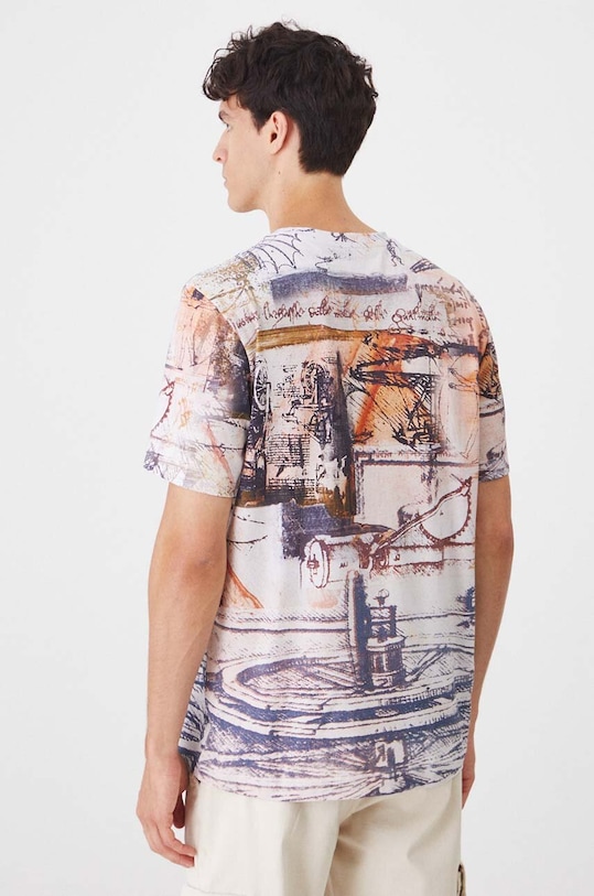 T-shirt bawełniany męski z domieszką elastanu z kolekcji Science by Peter Smolka kolor multicolor multicolor RW24.TSM451