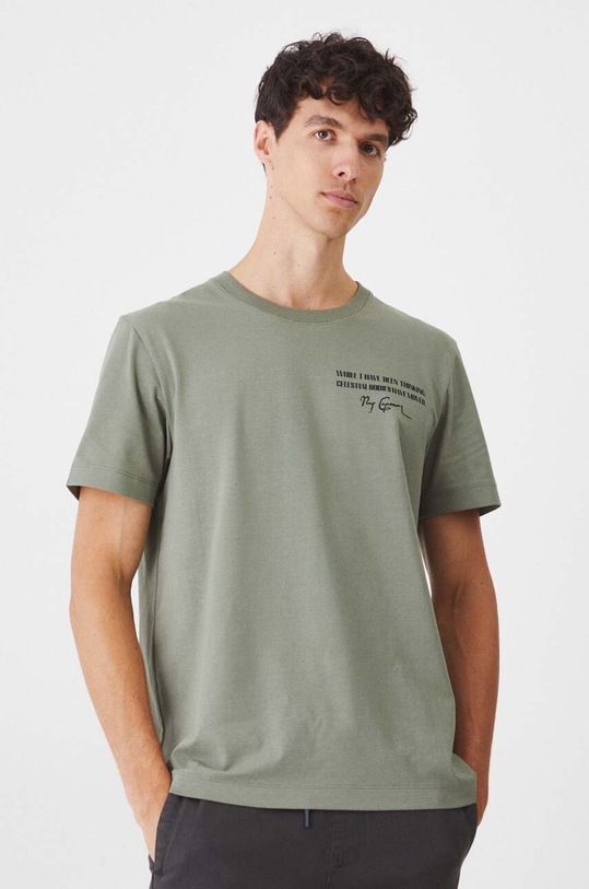 T-shirt bawełniany męski z domieszką elastanu z kolekcji Science kolor zielony RW24.TSM461 zielony RW24