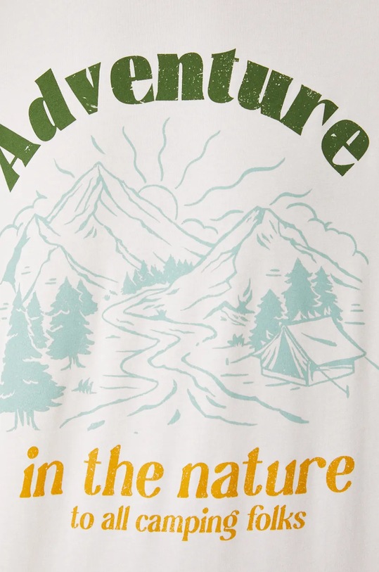 Bavlněné tričko s potiskem béžová barva RW24.TSM482 béžová