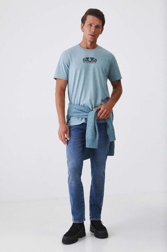 Tričko pánské s potiskem modrá barva RW24.TSM601 modrá RW24