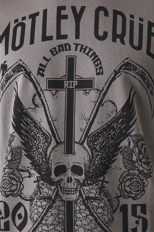 Bavlněné tričko Mötley Crüe šedá barva RW24.TSM673 šedá