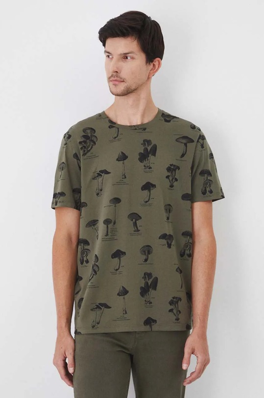 Oblečenie Bavlnené tričko pánske z kolekcie Together For Nature zelená farba RW24.TSM703 zelená