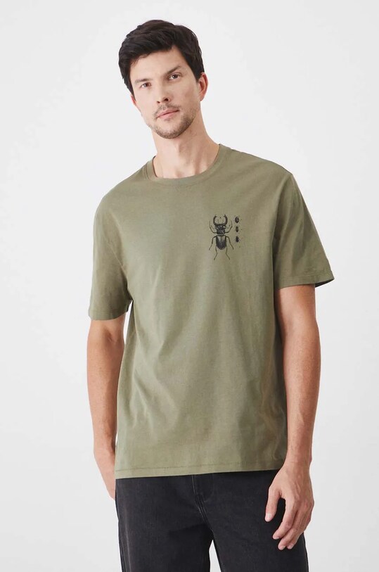 T-shirt bawełniany męski z kolekcji Together For Nature kolor zielony RW24.TSM708 zielony