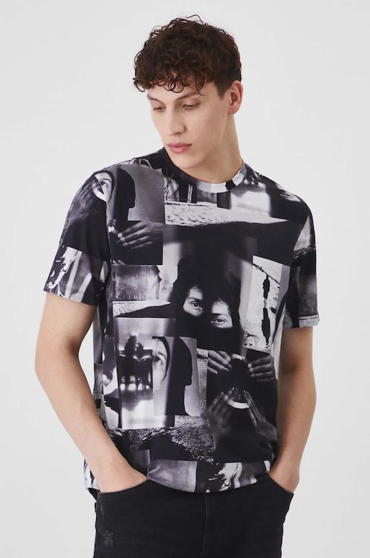 T-shirt męski z kolekcji Zdzisław Beksiński x Medicine kolor czarny RW24.TSM851 czarny