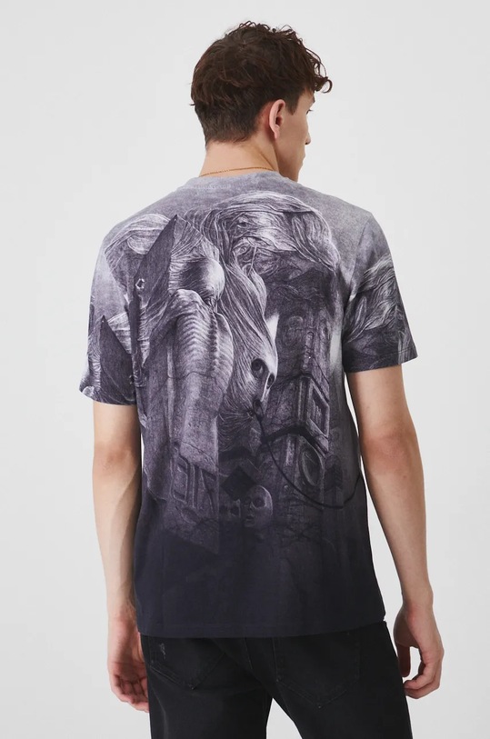 T-shirt męski z kolekcji Zdzisław Beksiński x Medicine kolor szary szary RW24.TSM855