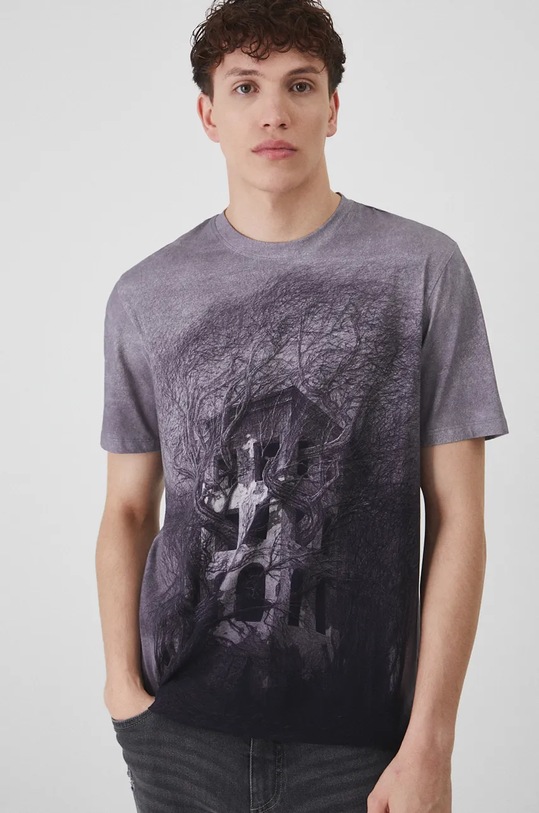 T-shirt męski z kolekcji Zdzisław Beksiński x Medicine kolor szary RW24.TSM856 szary RW24