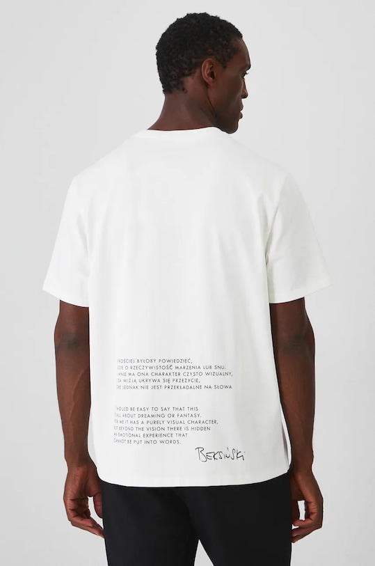 T-shirt bawełniany męski z kolekcji Zdzisław Beksiński x Medicine kolor beżowy beżowy RW24.TSM859