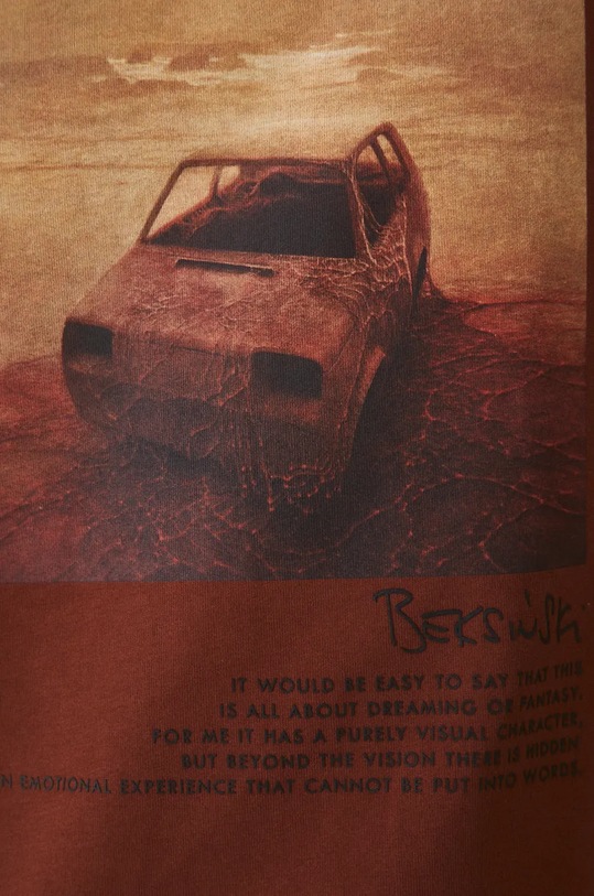 T-shirt bawełniany męski z kolekcji Zdzisław Beksiński x Medicine kolor pomarańczowy pomarańczowy RW24.TSM859