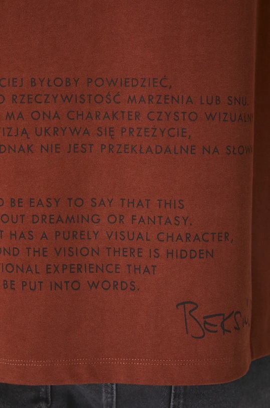 T-shirt bawełniany męski z kolekcji Zdzisław Beksiński x Medicine kolor pomarańczowy RW24.TSM859