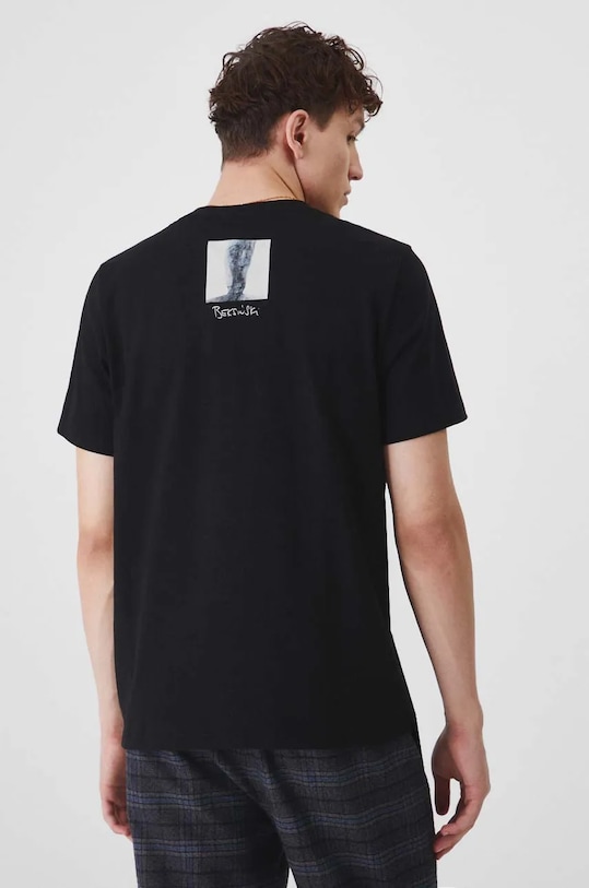 T-shirt bawełniany męski z kolekcji Zdzisław Beksiński x Medicine kolor czarny czarny RW24.TSM861