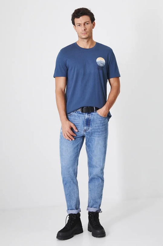 Памучна тениска Medicine RW24.TSM909 тъмносин RW24