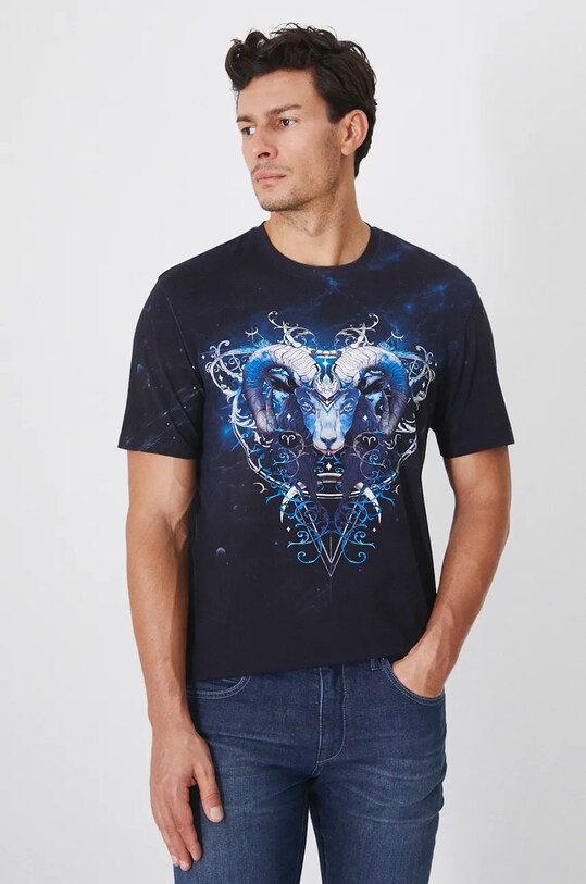 T-shirt męski z kolekcji Zodiak - Baran kolor czarny RW24.TSM955 czarny RW24