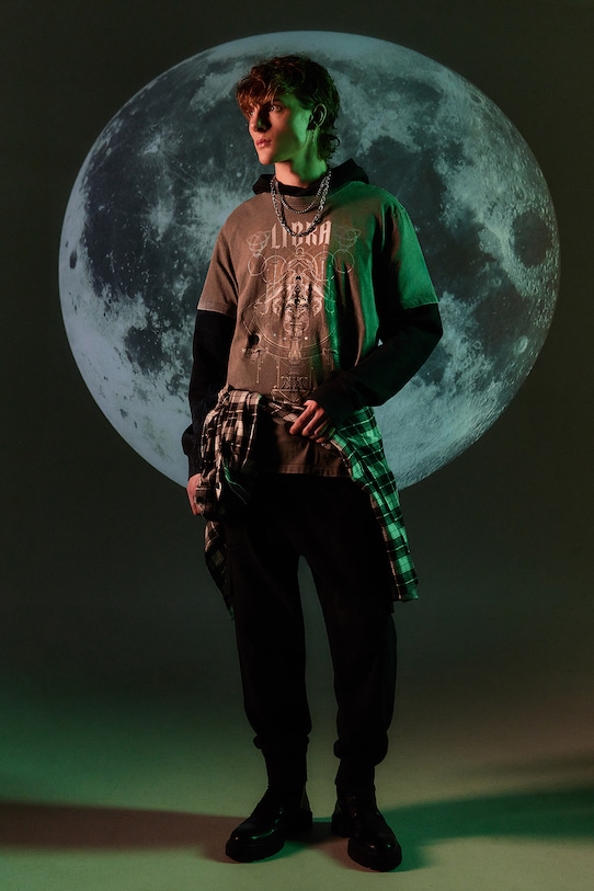 T-shirt bawełniany męski z kolekcji Zodiak - Waga kolor szary RW24.TSM959