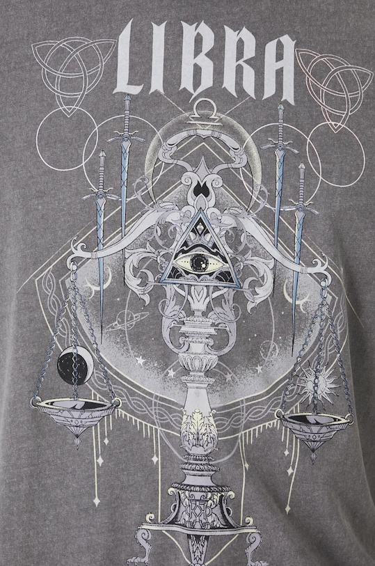 T-shirt bawełniany męski z kolekcji Zodiak - Waga kolor szary RW24.TSM959