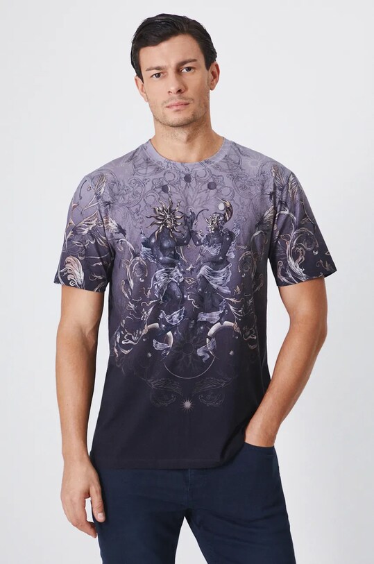 T-shirt męski z kolekcji Zodiak - Bliźnięta kolor szary RW24.TSM960 szary RW24