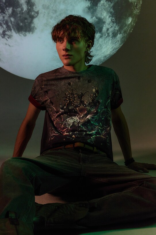 T-shirt męski z kolekcji Zodiak - Bliźnięta kolor szary RW24.TSM960