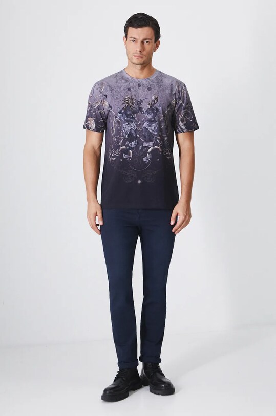 Odzież T-shirt męski z kolekcji Zodiak - Bliźnięta kolor szary RW24.TSM960 szary