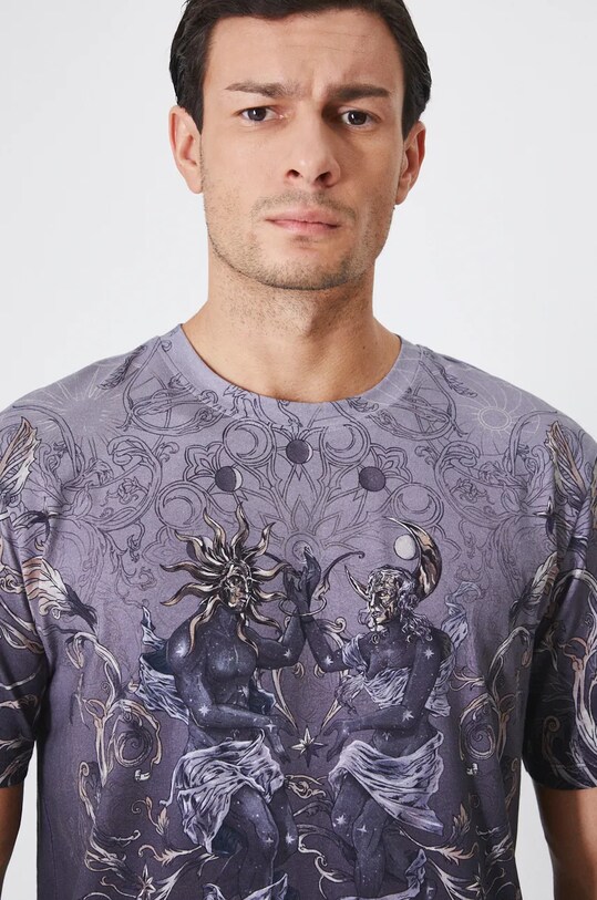 T-shirt męski z kolekcji Zodiak - Bliźnięta kolor szary RW24.TSM960 szary