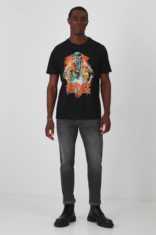 T-shirt bawełniany męski Slayer kolor czarny RW24.TSMA71 czarny RW24