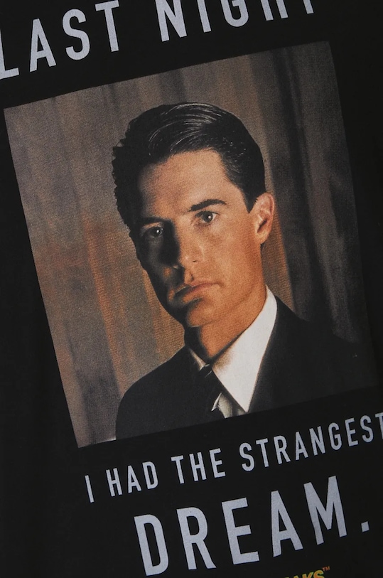 Bavlnené tričko Twin Peaks čierna farba RW24.TSMA77 čierna