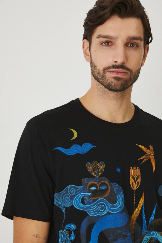 T-shirt bawełniany męski z kolekcji Karolina Matyjaszkowicz x Medicine kolor czarny RW24.TSMB14 czarny