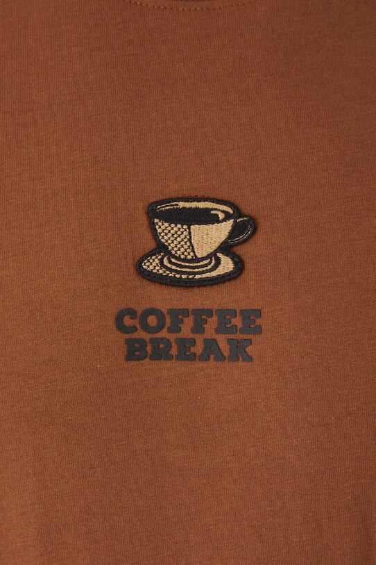 Βαμβακερό μπλουζάκι Medicine RW24.TSMB20 καφέ