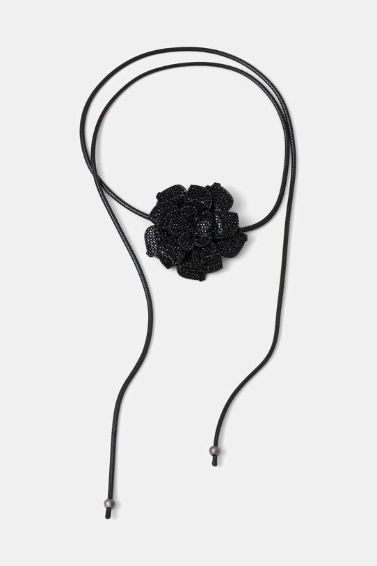 Naszyjnik damski z ozdobą w kształcie kwiatu RW25-ASDB02 czarny RW25