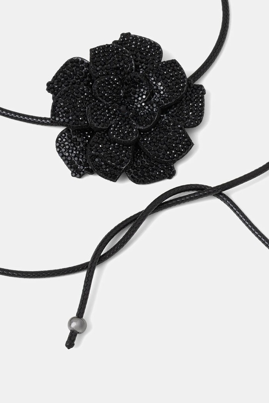 Akcesoria Naszyjnik damski z ozdobą w kształcie kwiatu RW25-ASDB02 czarny